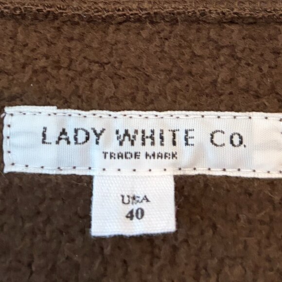Lady White Co. men's bomber jacket brown large 40 cotton sweatshirt bark - Picture 7 of 10